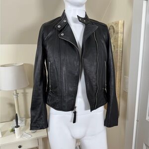 Derek Lam 10 Crosby Black Lamb 🖤Leather Moto Jacket Women’s Small